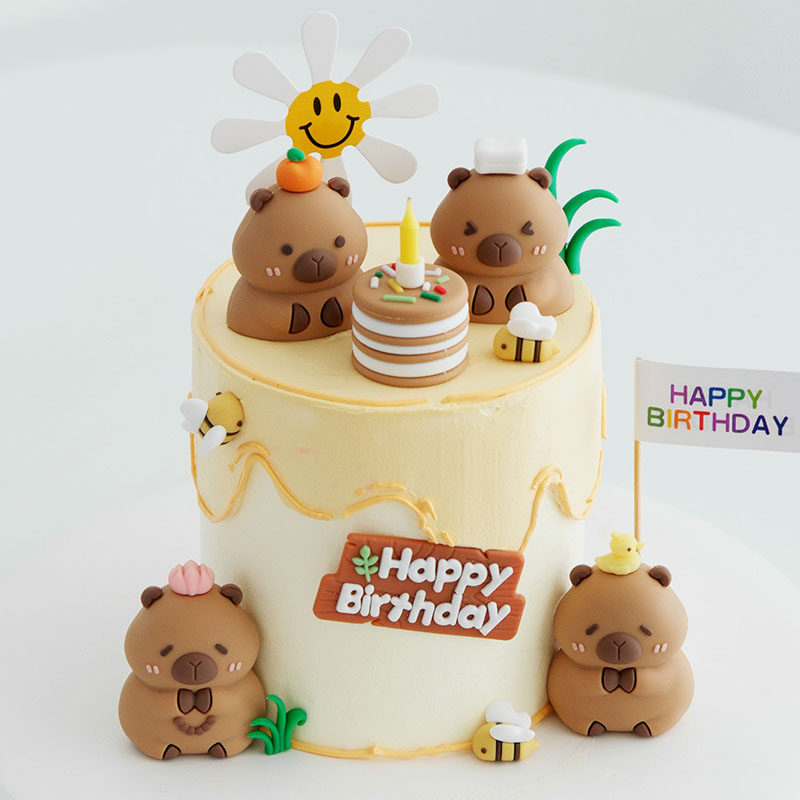 软胶卡皮巴拉蛋糕装饰摆件公仔可爱卡通水豚儿童周岁生日烘焙装扮,节庆用品/礼品,节日装扮用品,淘宝优惠券,粉丝福利购,淘宝优惠卷