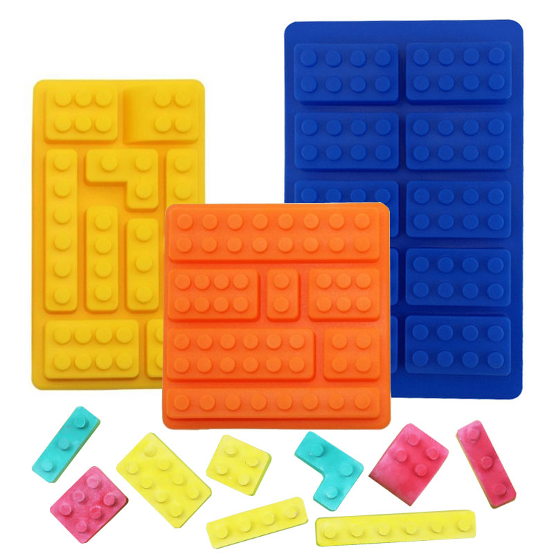 方形积木硅胶巧克力模具冰格 DIY儿童生日蛋糕装饰摆件烘焙用品