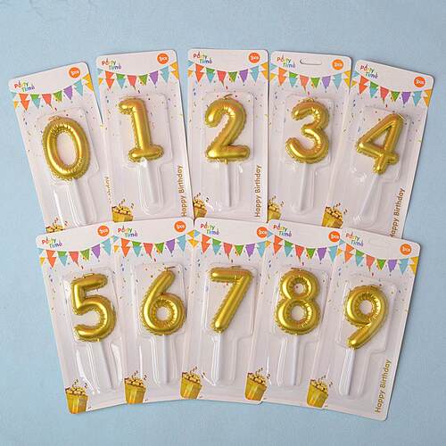 大号气球造型金色数字蜡烛