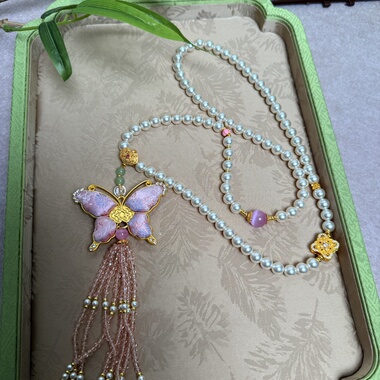 MOKA123原创设计新中式璎珞长流苏项链汉服马面裙配饰古风项链