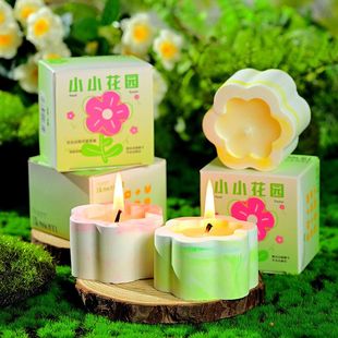 摆件花园摆件蜡烛香薰除臭家用香薰香氛快乐卧室开花蜡烛小小