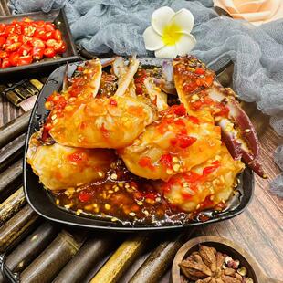 丹东热卖泰式酱蟹块生蟹腌制泰式辣酱蟹块生拌酱花蟹甜辣蟹块