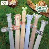 首创毛绒笔 禾硕753马赛马拉动物园毛绒中性笔0.5CS双珠速干创意高颜值可爱女孩刷题笔顺滑黑笔签字笔圆珠笔