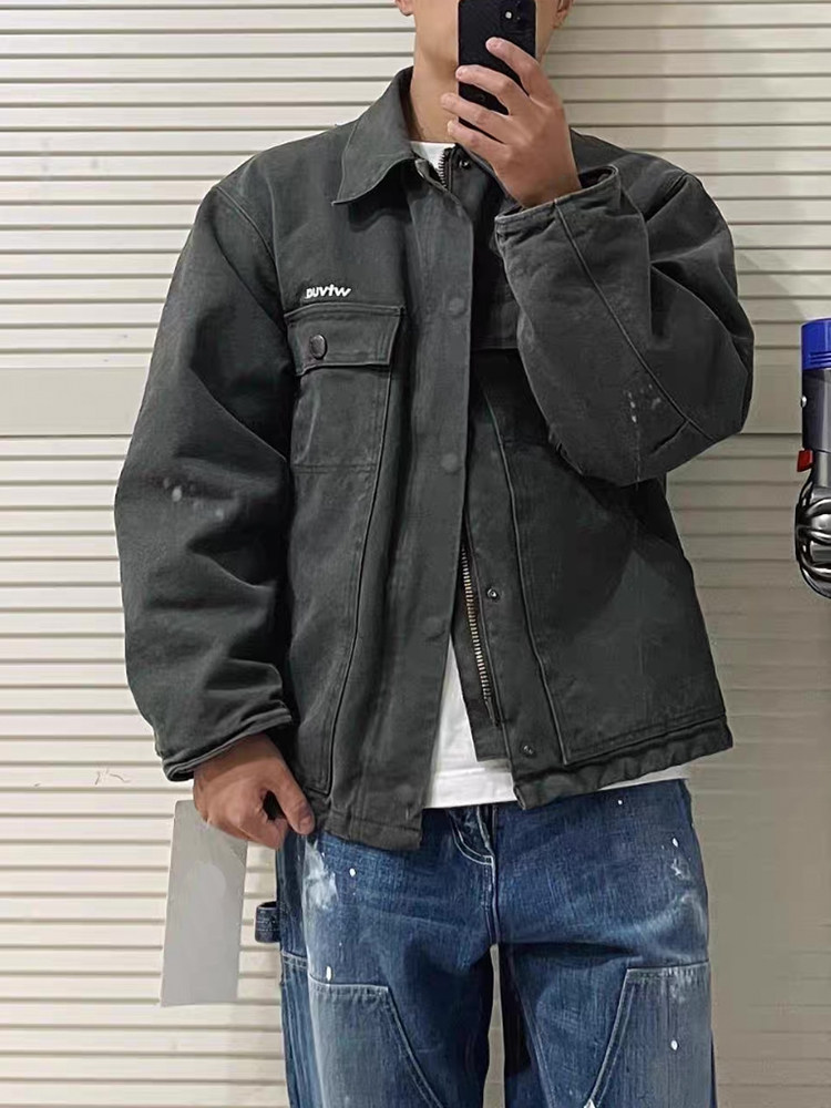 THoracle方领秋冬合身水洗夹克