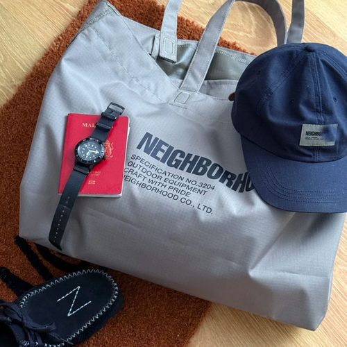 涩谷制春夏NBHD防水格子布面料大号手拎包帆布包TOTEBAG托特包