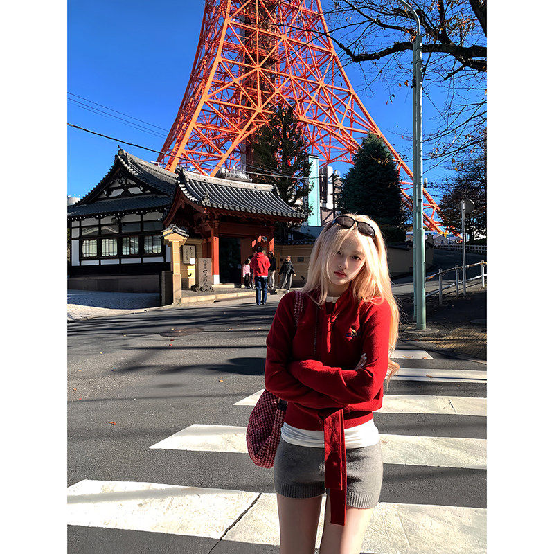 Thas9i九亿 美式甜豆 慵懒风软糯刺绣毛衣女秋冬针织开衫两穿外套,女装/女士精品,毛衣,淘宝优惠券,粉丝福利购,淘宝优惠卷