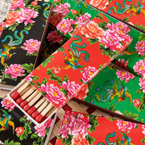 东北大花布火柴怀旧经典图案安全老式家用一次性洋火火柴