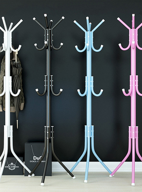 卧室衣帽架落地立式挂衣架欧式简易门厅衣服架创意铁艺衣架挂包架