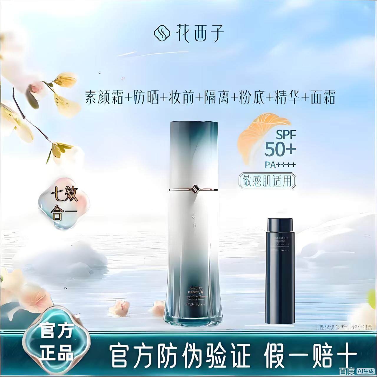 花西子小黛伞防晒妆前霜隔离乳素颜霜SPF50+面部保湿防汗七效合一