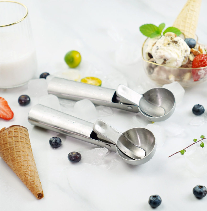 7寸不锈钢雪糕勺 打冰激凌勺冰淇淋球勺挖球打球器 直径5cm半圆