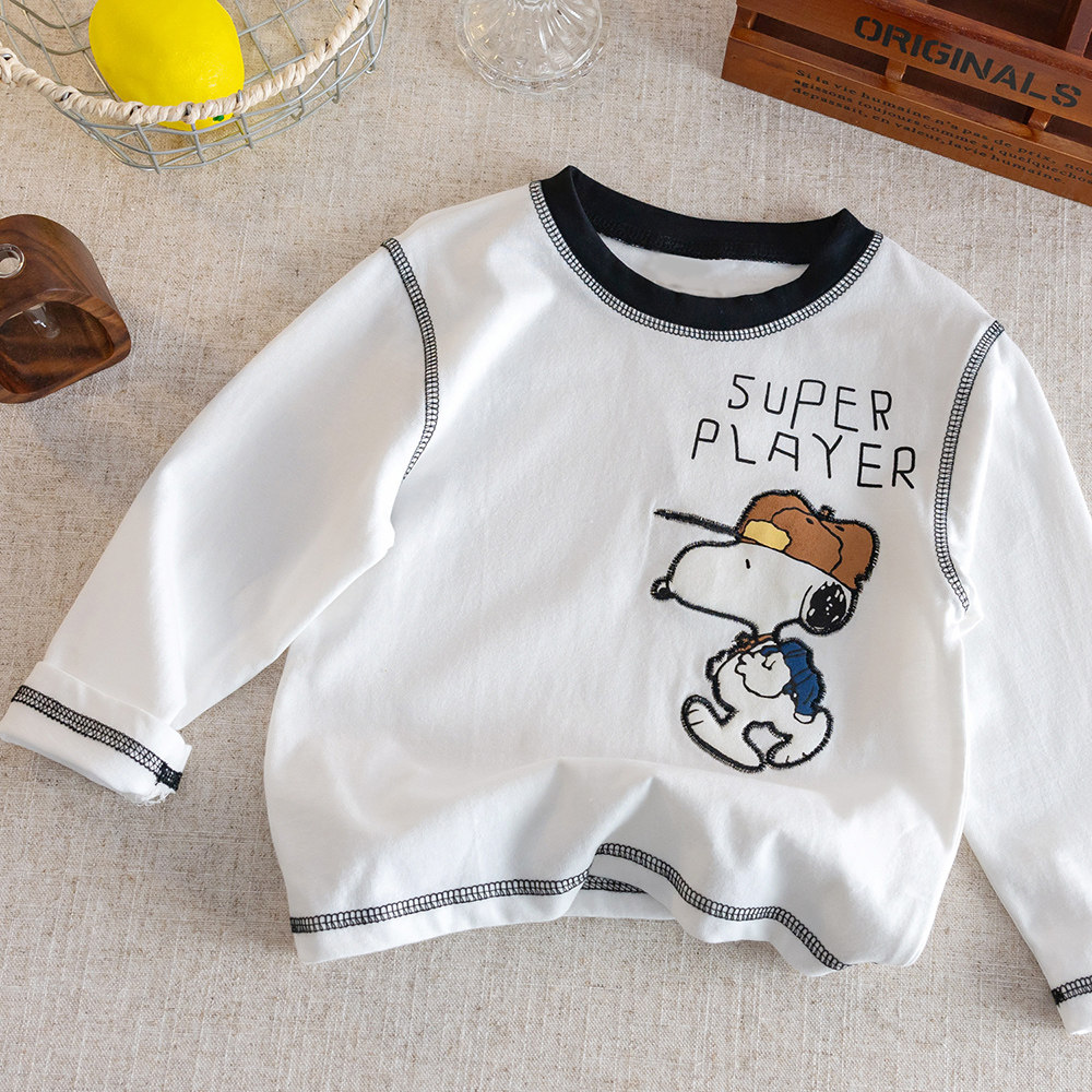卡通可爱日系儿童长袖T恤25秋季男女童纯棉打底衫史努比宝宝上衣,童装/婴儿装/亲子装,T恤,淘宝优惠券,粉丝福利购,淘宝优惠卷