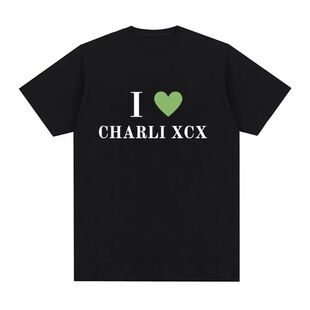 I Love Charli XCX欧美创意时尚简约字母大码休闲圆领短袖T恤男女