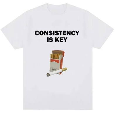 Consistency Is Key Smoking欧美时尚趣味字母大码短袖T恤男女