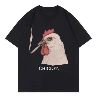 Funny Chickens欧美趣味创意搞笑大公鸡圆领休闲短袖T恤男女上衣