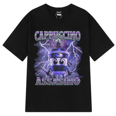 Cappuccino Assasino Italian Brainrot创意意大利脑腐T恤男女ins