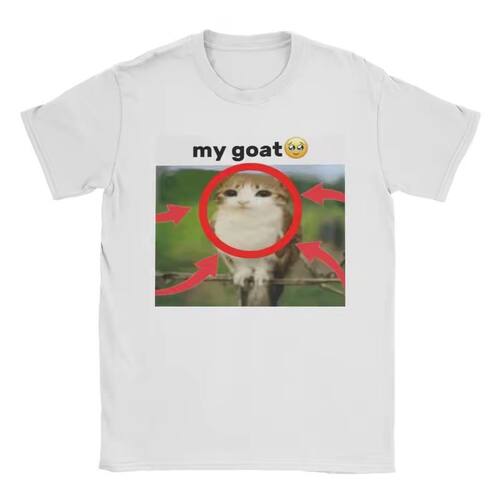 My goat Goated Meowl 新款服装图案印花圆领短袖男女校园个性T恤