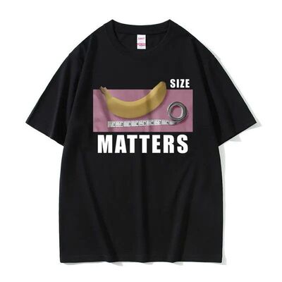 Banana Size Matters T恤香蕉大小很重要短袖男女同款个性打底衫