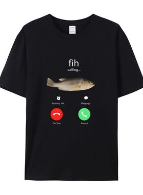 Fih Calling Remind Me Message Decline Accept短袖T恤男女棉TEE