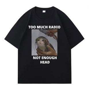 Funny Cat T-shirt搞笑卡通洗澡的猫咪潮流休闲圆领短袖T恤男女