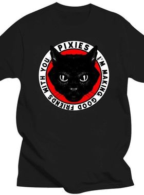 Pixies Tame Official夏季休闲纯棉时尚圆领大码短袖T恤情侣男女