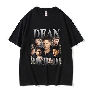 Dean Winchester欧美创意时尚字母趣味图案印花大码短袖T恤男上衣