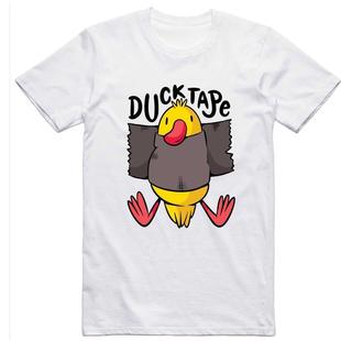 Funny Duck欧美创意有趣的鸭子被胶带缠住大码纯棉短袖T恤男女