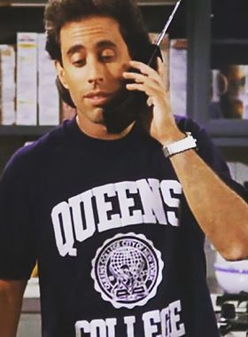宋飞正传Jerry Seinfeld同款Queens College美剧纯棉宽松短袖t恤
