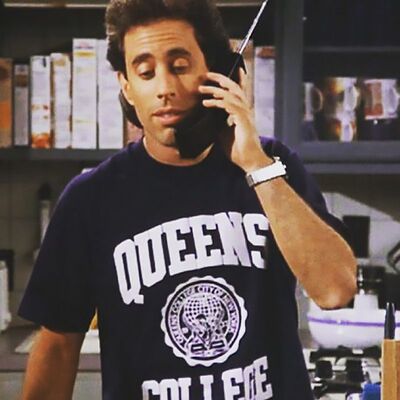 宋飞正传Jerry Seinfeld同款Queens College美剧纯棉宽松短袖t恤