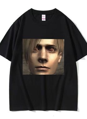 Leon S Kennedy Resident Evi 夏季休闲纯棉大码短袖T恤情侣男女