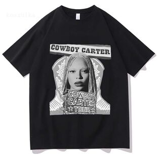 Beyoncé Cowboy Carter Tour夏季休闲纯棉时尚大码T恤情侣男女