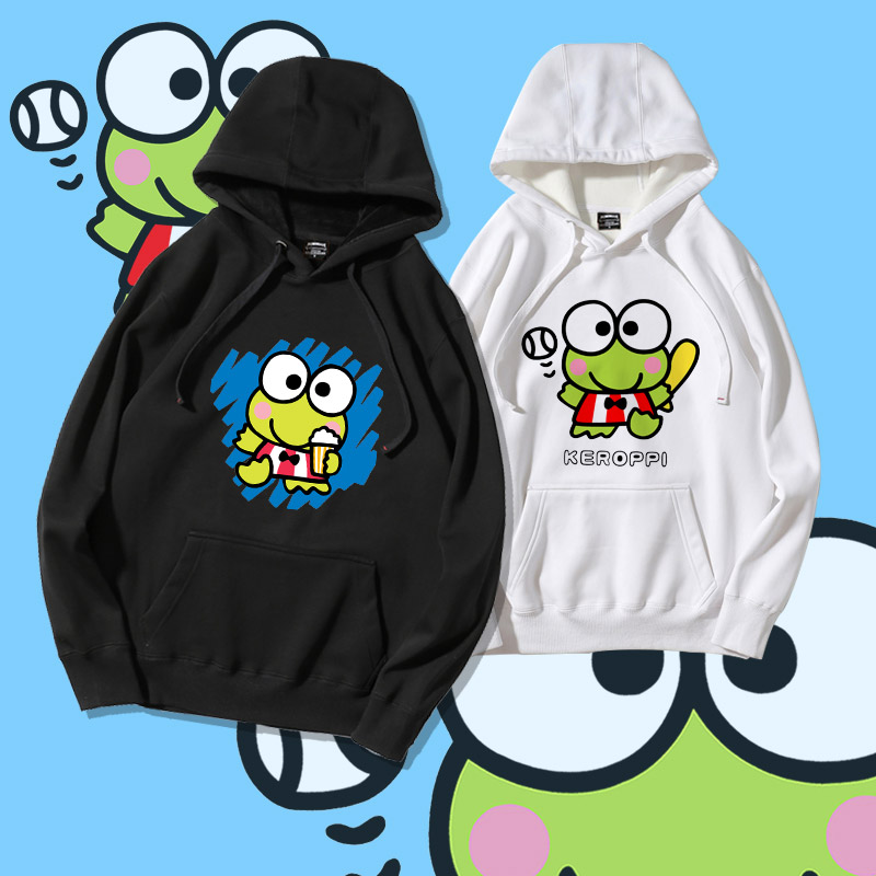 keroppi卫衣中性可爱卡通个性男女长袖连帽衫青蛙仔大眼仔衣服-封面