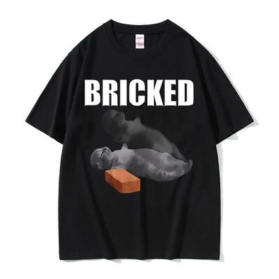 Bricked Knocked Cat Soul趣味迷因短袖可爱幽默傻猫图案T恤男女