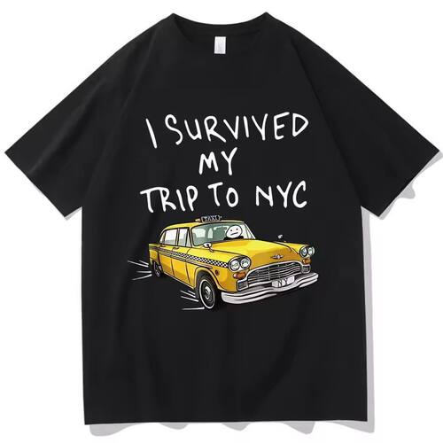 I Survived My Trip Nyc 蜘蛛侠英雄归来荷兰弟同款纯棉T恤短袖