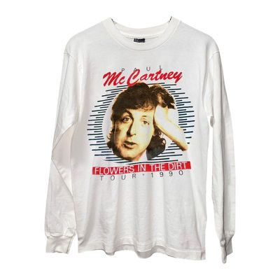 Mc Cartney披头士乐队麦卡特尼人像高街直喷长袖T恤vintage上衣男