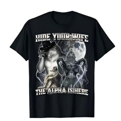 If They Talk Behind Your Back Fart T-Shirt狼图案圆领T恤男