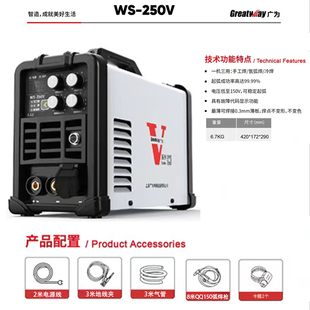 广为氩弧焊电焊两用焊机工业级TIG-200V/WS-200V/WS-225V/WS-250V