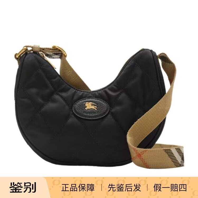 Burberry博柏利26春夏黑色Horseshoe斜挎单肩包正品代购81221351#