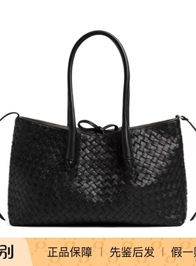 Bottega Veneta25秋冬黑色PINACOTECA双面编织手提包正品代购8543
