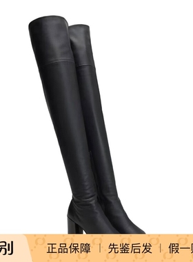 Lemaire 25秋冬黑色女士高筒过膝粗跟短靴靴子正品代购FO0215LL01