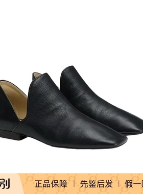 Lemaire 25秋冬黑色山羊皮平底女士乐福鞋正品代购FO0220LL0152BK