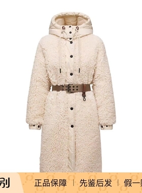 moncler盟可睐 25秋冬 羊绒绒连帽中长款女士羽绒服正品代购K2098