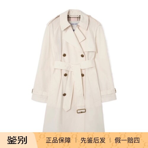 博柏利26春夏女士海贝白风衣