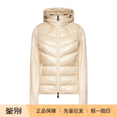 moncler盟可睐 K20988G00 代购 25秋冬 杏色连帽拼接女士羽绒服正品