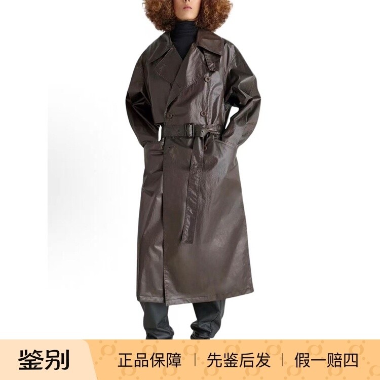 Lemaire酒红色女士长款风衣外套