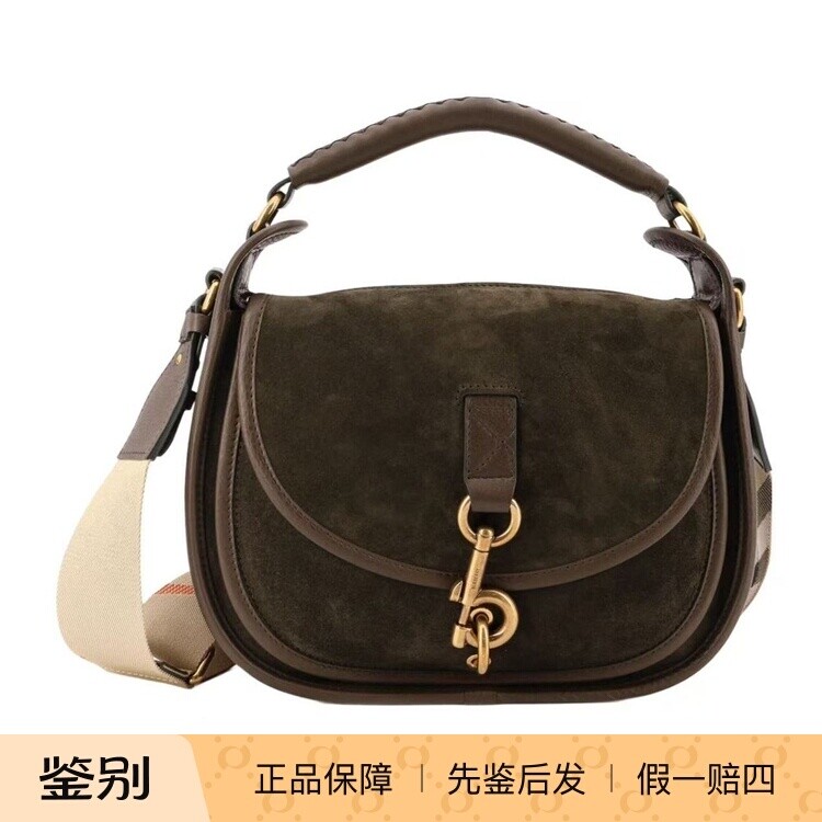 Burberry博柏利 26春夏军绿色女士翻盖单肩包正品代购81207781#
