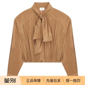 代购 Saint 856436Y3K312005 衬衫 正品 Laurent 26春夏棕色女士长袖