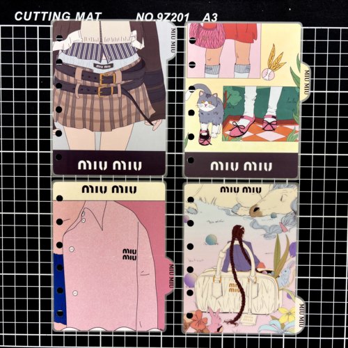 m系少女3.0系列4张8图手工塑封分隔页手账本定制A5A6A7A8M5索引