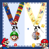 超级玛丽动漫手机挂绳便携挂脖挽手绳子带钥匙卡套挂链证件套朱迪