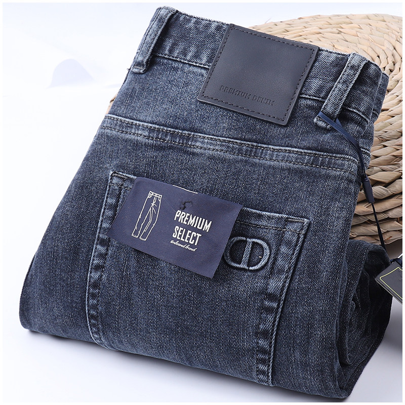 秋冬厚款蓝色丹宁牛仔裤男高档轻奢质感百搭直筒男士商务休闲长裤,男装,牛仔裤,淘宝优惠券,粉丝福利购,淘宝优惠卷