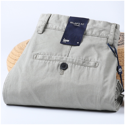 夏季薄款男士全棉直筒商务休闲裤